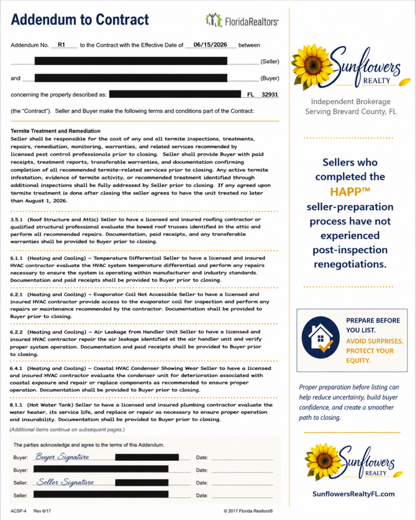 Repairs requested from buyer home inspections 